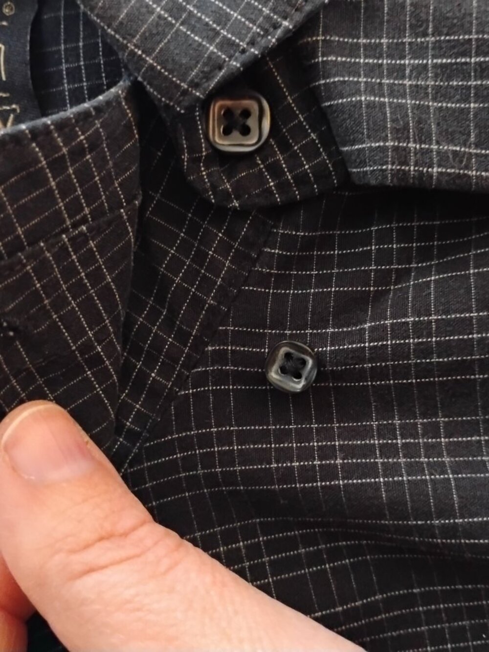 Axist | Black & White Small Square Print Dress Shirt | Medium | Like New - Picture 7 of 8